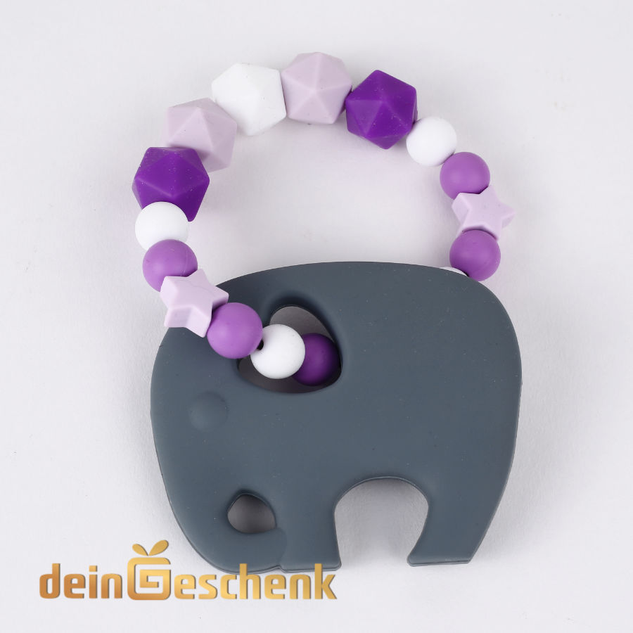 2 StüCke Elefanten Silikon BeißRing Halskette Kinderkrankheiten Perlen B I1E8 1X 