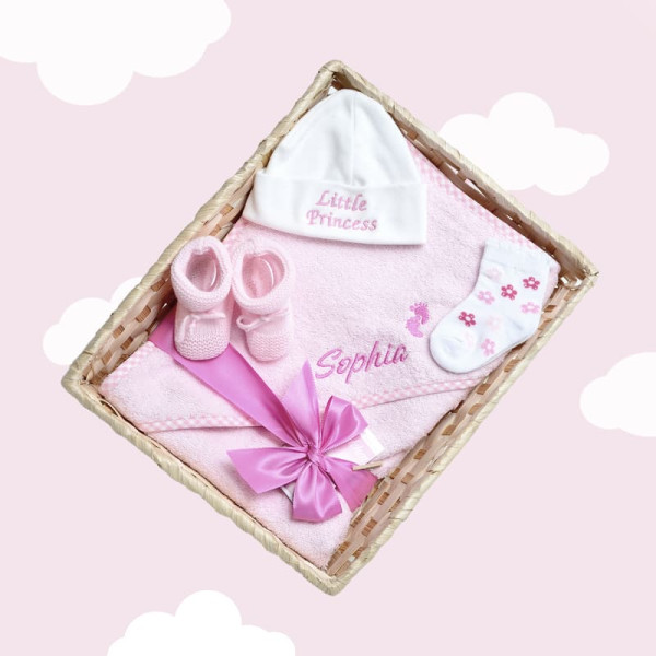 Baby Geschenkkorb Mädchen rosa